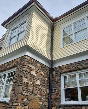 Cedar Roof and Stone Cladding