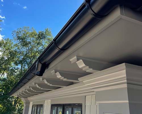 Black Gutters on White Houses