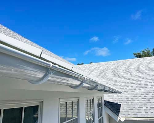 Light Gray Half Round Gutters